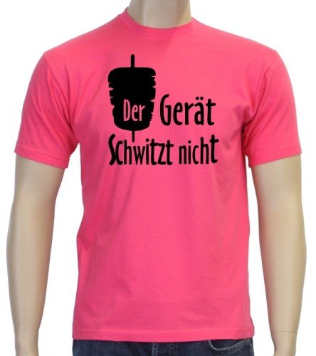 Coole-Fun-T-Shirts Herren T-Shirt Der Ger&auml;t schwitzt nicht ! D&ouml;ner, pink-schwarz, M, 10814_Pink_schwarz_GR.M