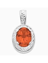 18K Yellow Gold Oval Cut Fire Opal Pendant -- LIFETIME WARRANTY