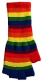 New RAINBOW Stripes Fingerless Stripe Gloves Knit Cut Off Gloves Goth Emo Golves Punk Perfect addition to your Gothic, Punk, or Rockabilly wardrobe Blue Green Yellow Orange Red Purple