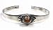 STERLING SILVER BANGLE BRACELET with Coral