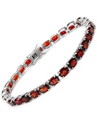 Genuine Morne Rouge (TM) Bracelet. 23.25 Ctw Garnet Sterling Silver Tennis Bracelet - Material/Stone: Garnet. 14.3 grams in weight and 8 inches in length. 100% Satisfaction Guaranteed.