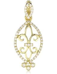 Katie Decker "Fleur de lis" 18k Yellow Gold and Diamond Charm