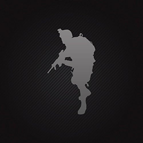 Decal Soldier On Mission Weatherproof Teen room Speciality Lasting S Dark_Gray (5 X 2.81 In)