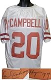 Earl Campbell Autographed/Hand Signed Texas Longhorns White Custom Jersey HT 77 (Heisman)