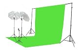 ePhoto Video Photo ChromaKey Green Screen Light Kit 3 Point Studio Photography Lighting kit