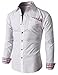 H2H Mens Button-down Shirts with Plaid Patterned Pocket Trim