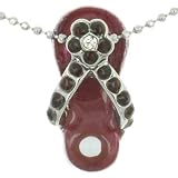 Pugster Red Beach Sandal Small Necklace Pendant