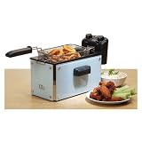 Maxi-Matic Elite Platinum 3.5 qt. Immersion Deep Fryer with Timer and Temperature knob - White