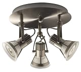 Eurofase F-3VTX3-34 Vortex 3-Light Flushmount, Satin Nickel/Frost
