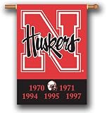 NCAA Nebraska Cornhuskers Championship Year Two-sided Banner