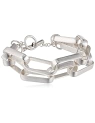 Kenneth Cole New York "Oceans Blue" Rectangle Link 2 Row Toggle Bracelet, 8"