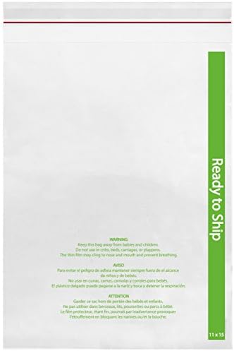 1000 (11"x15") Clear Peal and Seal 1.5 Mil Poly Bags with Suffocation Warning Labels