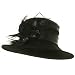 Satin Crown Feather Wool Felt Hat-Black