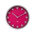 Present Time - Wall Clock Diamond Steel Case Pink with Diamante 25cm