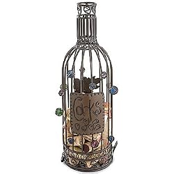 Wine Bottle Cork Holding Cage - Metal Home Decorative Container