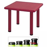 Square Plastic Kids Table Leg Height: 22", Color: Red ~ ECR4Kids