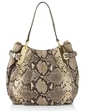 Michael Kors Kingston Dark Sand Python Leather Tote
