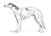 2.25 inch (58mm) Round Badge Style Fridge Magnet Line Drawing Borzoi