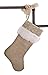 fenncostyles.com Holiday Décor Jute Design Natural Christmas Stocking, One Piece (White Faux Fur and Beads)