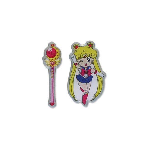 Sailor Moon SD Moon & Staff Pins