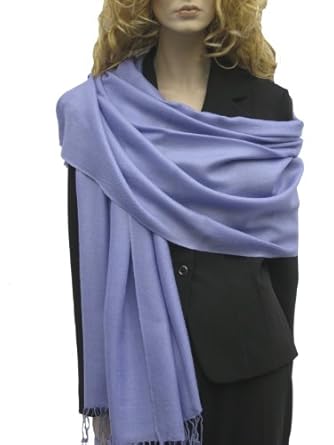 PERIWINKLE SCARVES/WRAP/STOLE/REGULAR SHAWL IN PASHMINA from CASHMERE PASHMINA GROUP at Amazon 