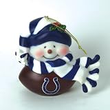 2 NFL Indianapolis Colts Musical Light-up Snowman Christmas Ornaments 2.75"