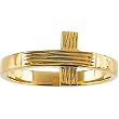 14K Yellow Gold Rugged Cross Man's Ring