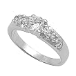 Sterling Silver Ring - Clear CZ - Prong Set - 5 mm x 3 mm, Sizes 5-9 Sterling Silver Ring - Clear CZ - Prong Set - 5 mm x 3 mm, Sizes 5-9