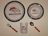DENVER BRONCOS Team Logo 5 Piece Baby Child Dinner Set ( Sipping cup, Plate, Bowl, Fork,... by Duckhouse