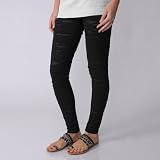 Adi Designs Distressed Detail Stretch Leggings