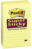 Post-It Super Sticky Notes, 4 in x 6 in, Canary Yellow, Lined, 5 Pads/Pack, 90 Sheets/Pad  (660-5SSCY)