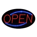 Open LED Sign With Animation and Power (On & off) two Switchs for Business (Red & Blue Neon Lights)