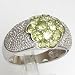 14k White Gold 1.20 CTW Peridot Cluster & Diamond Cocktail Estate Ring