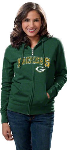 Green Bay Packers Football Classic II Ladies Full-Zip Hooded Sweatshirt, Medium