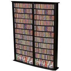 Venture Horizon Bookcase Media Tower – Tall Double 2412BLACK (Black) (76″H x 52″W x 9.5″D)