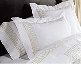 Greek Key Bedding, Fitted Sheet, King, White, from Williams-Sonoma Home WSH