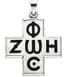 14K White Gold Phos Zoe Cross Pendant - 24.00mm
