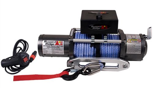 Rugged Ridge 15100.02 8,500 lbs. Winch with 23/64'' X 100' Synthetic Rope and Hawse Fairlead