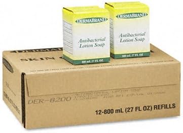 Dermabrand 8200CT Antibacterial Lotion Soap- Unscented Liquid- 800ml Box- 12/Carton