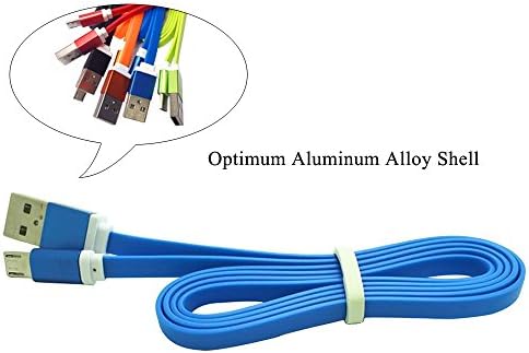 Micro USB Cable,SHZONS 1M Aluminum Alloy High Speed Micro USB 2.0 Flat Data Cable Charging Cord for Android,Samsung Galaxy S6/S4/S3/S2,Note 4/2,HTC ONE M8,Google Nexus 7/6/5/4,LG,And More(Blue)