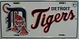 Tigers Classic Metal Auto Tag Embossed