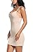 Avidlove Women Modal V Neck Nightwear Sleeveless Straight Dress Mini Full Slips Apricot L