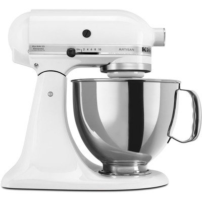 Artisan Series 5 Qt. Stand Mixer with Stainless Steel & Glass Bowls Color: White