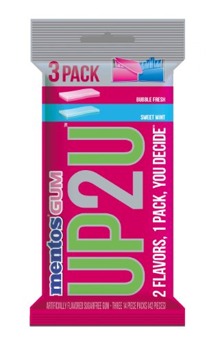 Mentos Gum Up2U Multipack, Bubble Fresh Sweet Mint, 2.81 Ounce