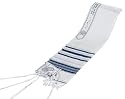 Blue & Silver 100% Wool Kosher Tallit Prayer Shawl 47"x 67" Imported From Israel