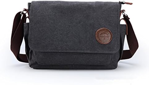 Guangzhouhuayan Casual&stylish Canvas Large Capacity Single-shoulder Bag Messenger Bag Sports Bag Handbag Travel Bag for Men Black/coffee (black)