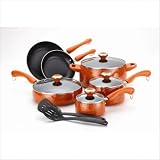 Paula Deen Signature Porcelain 12-Piece Cookware Set, Orange Paula Deen Signature Porcelain 12-Piece Cookware Set, Orange