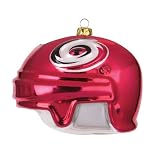 Pack of 2 NHL Carolina Hurricanes Blown Glass Helmet Christmas Ornaments 4"