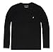 NAUTICA Men's Long Sleeve Solid Crewneck Logo T-Shirt