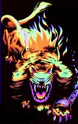 Angry Lion Blacklight Poster